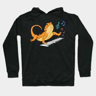 Bearded Dragon Music Piano Player Musician Hoodie